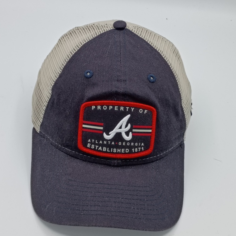 New Era Mens Atlanta Braves 9TWENTY Navy OSFM Snapback Trucker Hat